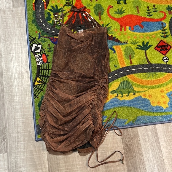 fashion nova NWT medium brown with gold - Picture 3 of 7